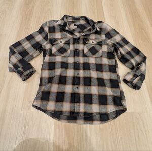 Brixton Black Flannel Button Up Size M